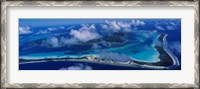 Framed Aerial View Of An Island, Bora Bora, French Polynesia