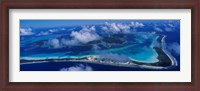 Framed Aerial View Of An Island, Bora Bora, French Polynesia