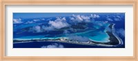 Framed Aerial View Of An Island, Bora Bora, French Polynesia