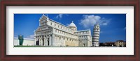 Framed Facade of a cathedral with a tower, Pisa Cathedral, Leaning Tower of Pisa, Pisa, Tuscany, Italy