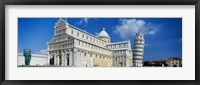 Framed Facade of a cathedral with a tower, Pisa Cathedral, Leaning Tower of Pisa, Pisa, Tuscany, Italy