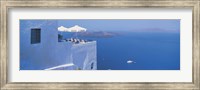 Framed Building On Water, Boats, Fira, Santorini Island, Greece