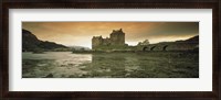 Framed Eilean Donan Castle at dusk, Scotland