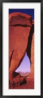 Framed Natural arch at a desert, Teardrop Arch, Monument Valley Tribal Park, Monument Valley, Utah, USA