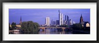 Framed Skyline Main River Frankfurt Germany