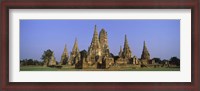 Framed Temples in a field, Wat Chaiwatthanaram, Ayutthaya Historical Park, Ayutthaya, Thailand