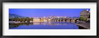 Framed Birght Purple Sky Over Charles Bridge, Prague, Czech Republic