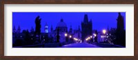 Framed Charles Bridge, Prague, Czech Republic, Bright Blue