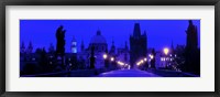 Framed Charles Bridge, Prague, Czech Republic, Bright Blue