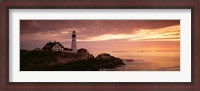 Framed Portland Head Lighthouse, Cape Elizabeth, Maine, USA