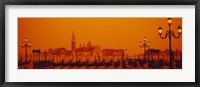 Framed Gondolas moored at a dock, San Giorgio Maggiore, Venice, Italy