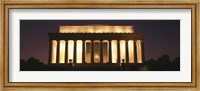 Framed Lincoln Memoria Lit Up at Night