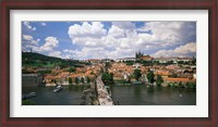 Framed Aerial view of Charles Bridge Prague Czech Republic