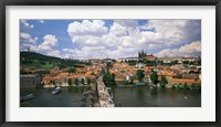 Framed Aerial view of Charles Bridge Prague Czech Republic