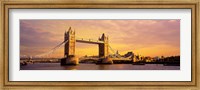 Framed Tower Bridge London England with Orange Sky