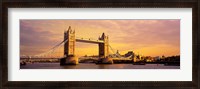 Framed Tower Bridge London England with Orange Sky