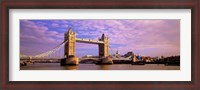 Framed Tower Bridge London England with Purple Sky