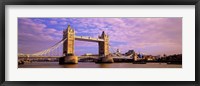 Framed Tower Bridge London England with Purple Sky