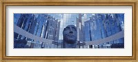 Framed Low Angle View Of A Statue In Front Of Building, La Defense, Paris, France