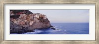Framed Town on a hillside, Manarola, Riomaggiore, Cinque Terre, Liguria, Italy