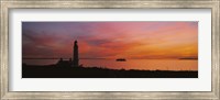 Framed Silhouette of a lighthouse at sunset, Scotland