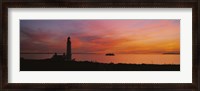 Framed Silhouette of a lighthouse at sunset, Scotland