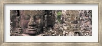 Framed Stone Faces Bayon Angkor Siem Reap Cambodia