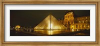 Framed Museum lit up at night, Musee Du Louvre, Paris, France