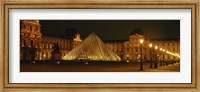 Framed Louvre Lit Up at Night, Paris, France