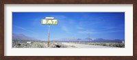Framed Old Diner Sign, Highway 395, California, USA