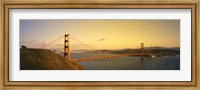 Framed Golden Gate Bridge with Golden Sky, San Francisco, California, USA