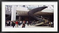 Framed Group of people in a museum, Louvre Pyramid, Paris, France