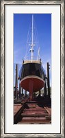 Framed Low angle view of a sailing ship at a shipyard, Antigua