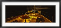 Framed Yacht cockpit at night, Caribbean