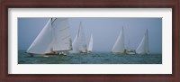 Framed Sailboats at regatta, Newport, Rhode Island, USA