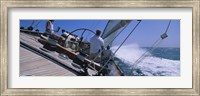 Framed Group of people racing in a sailboat, Grenada