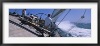 Framed Group of people racing in a sailboat, Grenada