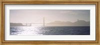 Framed Golden Gate Bridge on a hazy day, California