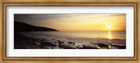 Framed Sunset over the sea, Celtic Sea, Wales