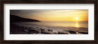 Framed Sunset over the sea, Celtic Sea, Wales