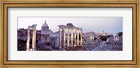 Framed Roman Forum at dusk, Rome, Italy