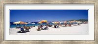 Framed Tourists on the beach, Porto Carras, Sithonia, Chalkidiki, Greece