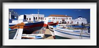 Framed Rowboats on a harbor, Mykonos, Greece