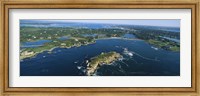 Framed Aerial view of an island, Newport, Rhode Island, USA