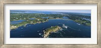 Framed Aerial view of an island, Newport, Rhode Island, USA