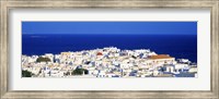 Framed Mykonos, Greece with Bright Blue Water & Sky