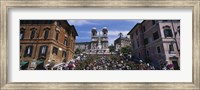 Framed Low angle view of tourist on steps, Spanish Steps, Rome, Italy
