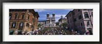 Framed Low angle view of tourist on steps, Spanish Steps, Rome, Italy