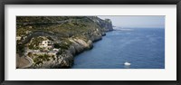 Framed Aerial view of a coastline, Barcelona, Spain