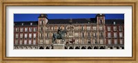 Framed Statue In Front Of A Building, Plaza Mayor, Madrid, Spain